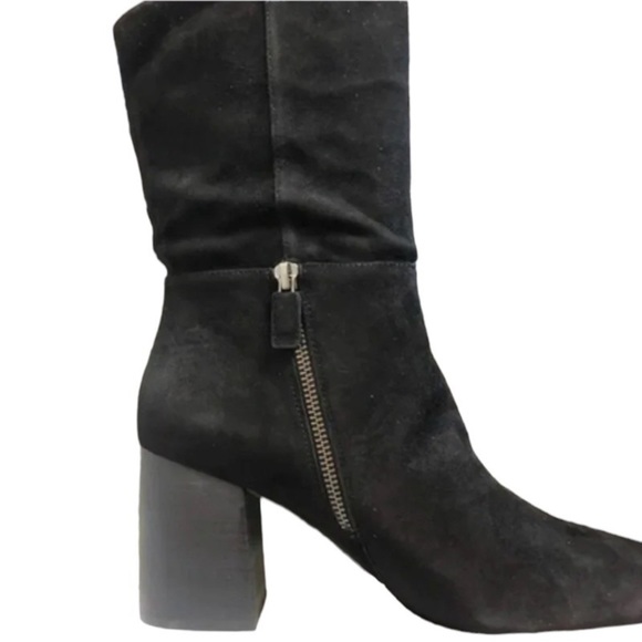 NIB 7 1/2 Eileen Fisher Cinch Zip Ankle Booties Black 7.5 Slouchy Minimalist